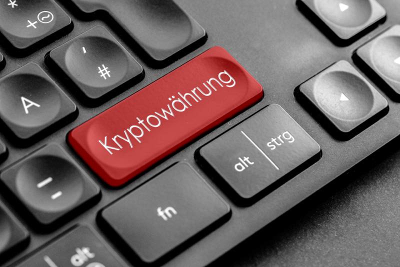 Rote Taste Kryptowährung