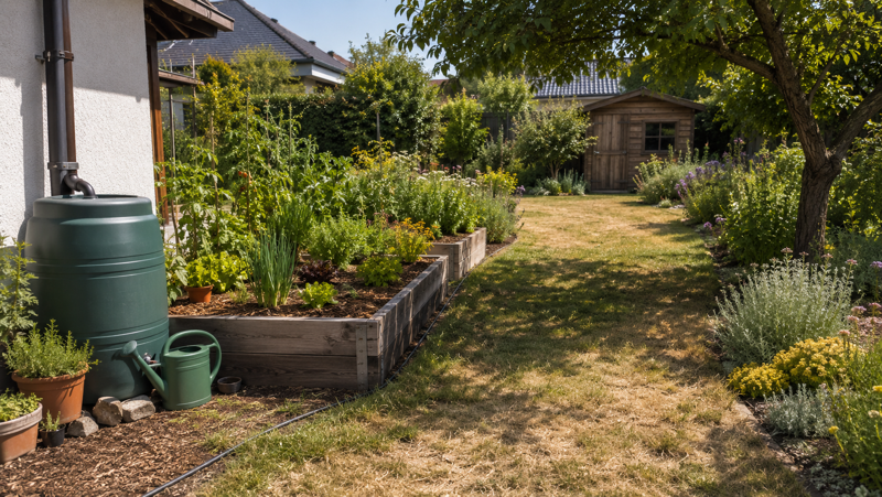 Garten natürlich bewässern - zum Beispiel mit einer Regentonne